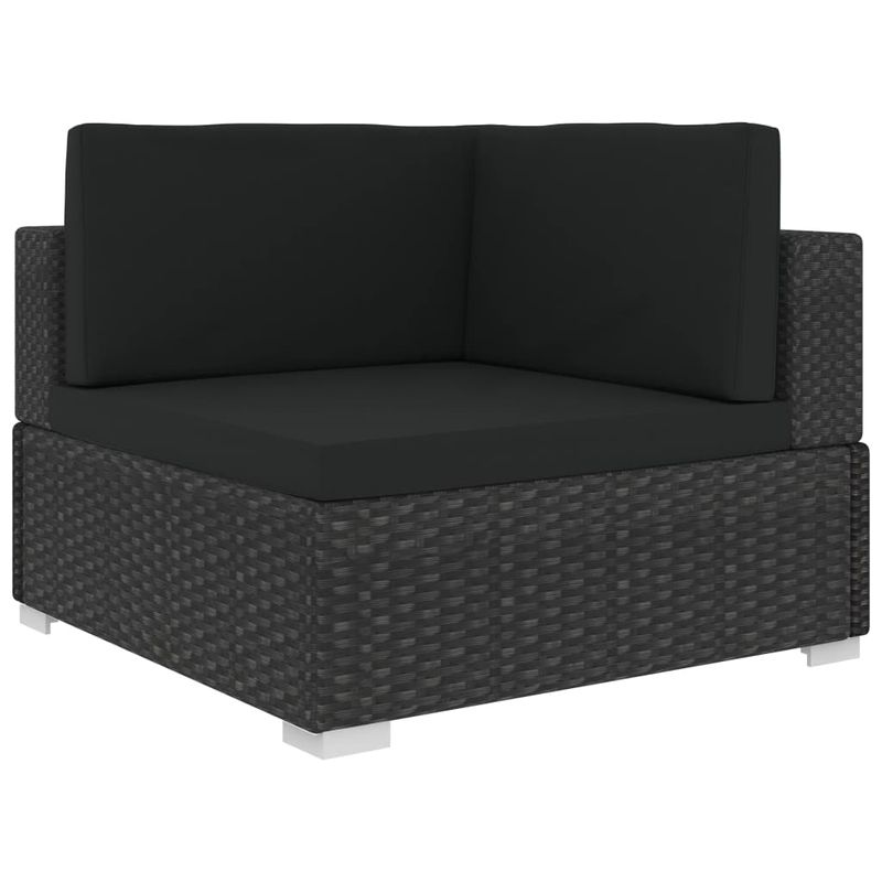 Casa si Gradina - Gradina si terasa - Mobilier exterior - Seturi mobila gradina - Set mobilier de gradina cu perne, 7 piese, negru, poliratan - Infinity.ro