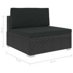 Casa si Gradina - Gradina si terasa - Mobilier exterior - Seturi mobila gradina - Set mobilier de gradina cu perne, 7 piese, negru, poliratan - Infinity.ro