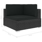 Casa si Gradina - Gradina si terasa - Mobilier exterior - Seturi mobila gradina - Set mobilier de gradina cu perne, 7 piese, negru, poliratan - Infinity.ro