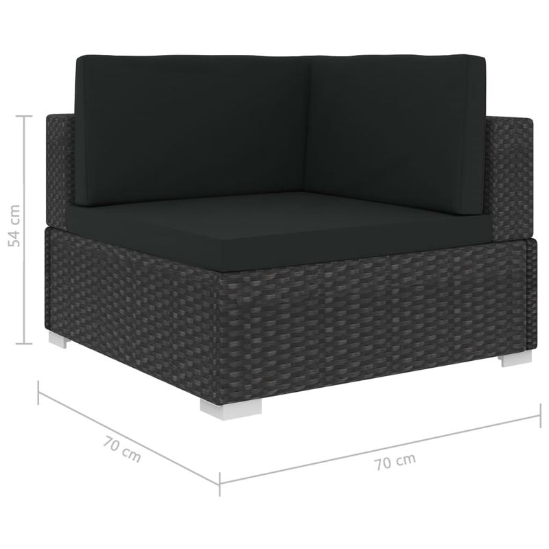 Casa si Gradina - Gradina si terasa - Mobilier exterior - Seturi mobila gradina - Set mobilier de gradina cu perne, 7 piese, negru, poliratan - Infinity.ro
