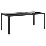 Casa si Gradina - Gradina si terasa - Mobilier exterior - Seturi mobila gradina - Set mobilier gradina, 5 piese, negru, poliratan/sticla tratata - Infinity.ro