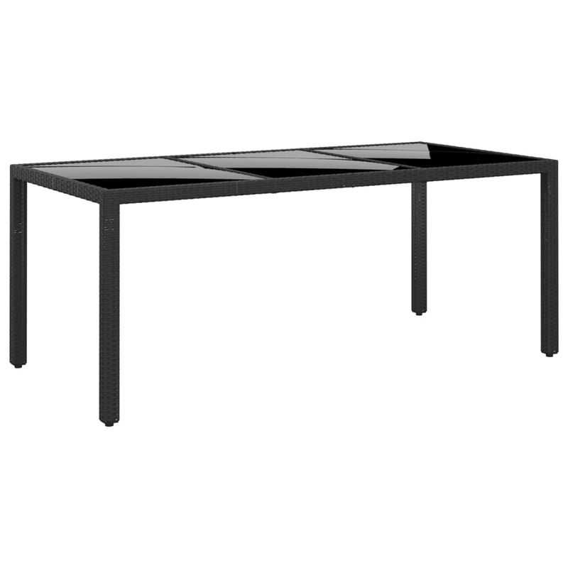 Casa si Gradina - Gradina si terasa - Mobilier exterior - Seturi mobila gradina - Set mobilier gradina, 5 piese, negru, poliratan/sticla tratata - Infinity.ro