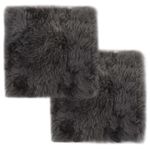 Casa si Gradina - Textile si covoare - Perne si pilote - Perne decorative - Invelisuri scaun 2 buc. gri deschis 40x40cm piele oaie naturala - Infinity.ro