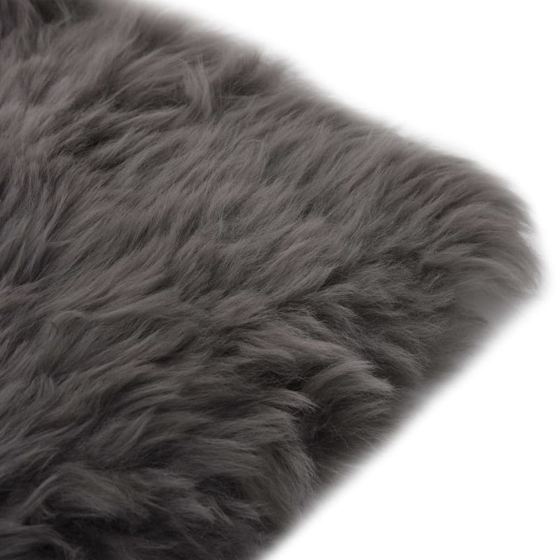 Casa si Gradina - Textile si covoare - Perne si pilote - Perne decorative - Invelisuri scaun 2 buc. gri deschis 40x40cm piele oaie naturala - Infinity.ro