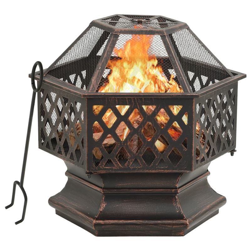 Casa si Gradina - Termice - Sobe, Seminee si accesorii - Seminee - Vatra de foc rustica, cu vatrai 62x54x56 cm otel, XXL - Infinity.ro