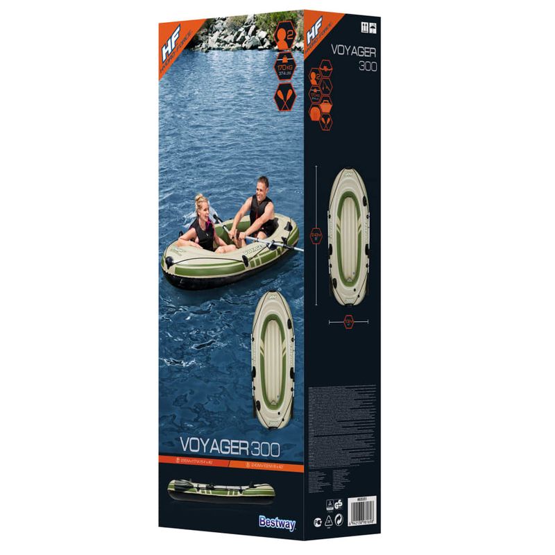 Sport si Outdoor - Sporturi acvatice - Rafting, caiac si canoe - Bestway Barca gonflabila Hydro Force Voyager 300, 243 x 102 cm - Infinity.ro