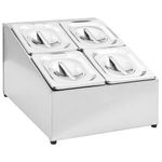 Casa si Gradina - Bucatarie si vesela - Vesela si tacamuri - Vesela pentru servire - Recipient Gastronorm cu 4 sectiuni GN 1/6 otel inoxidabil, mărime 40x34x25 cm - Infinity.ro