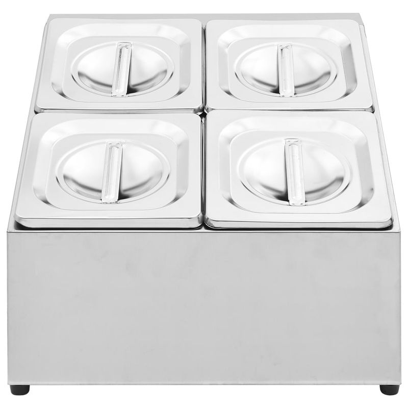 Casa si Gradina - Bucatarie si vesela - Vesela si tacamuri - Vesela pentru servire - Recipient Gastronorm cu 4 sectiuni GN 1/6 otel inoxidabil, mărime 40x34x25 cm - Infinity.ro