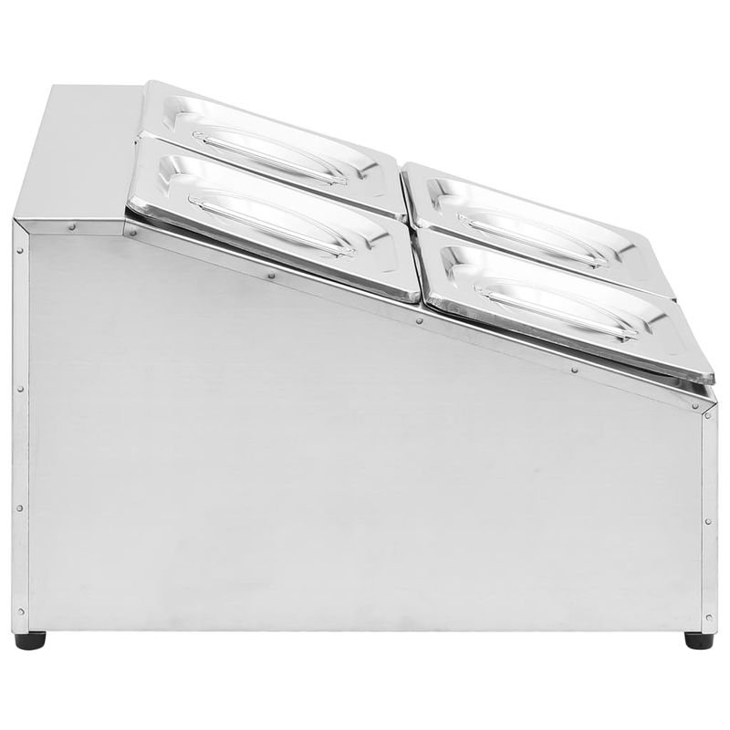Casa si Gradina - Bucatarie si vesela - Vesela si tacamuri - Vesela pentru servire - Recipient Gastronorm cu 4 sectiuni GN 1/6 otel inoxidabil, mărime 40x34x25 cm - Infinity.ro
