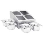 Casa si Gradina - Bucatarie si vesela - Vesela si tacamuri - Vesela pentru servire - Recipient Gastronorm cu 4 sectiuni GN 1/6 otel inoxidabil, mărime 40x34x25 cm - Infinity.ro