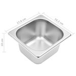 Casa si Gradina - Bucatarie si vesela - Vesela si tacamuri - Vesela pentru servire - Recipient Gastronorm cu 4 sectiuni GN 1/6 otel inoxidabil, mărime 40x34x25 cm - Infinity.ro
