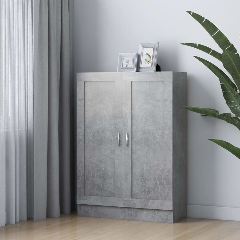 Casa si Gradina - Mobilier - Biblioteci si rafturi - Biblioteci - Biblioteca, gri beton, 82,5 x 30,5 x 115 cm, PAL - Infinity.ro