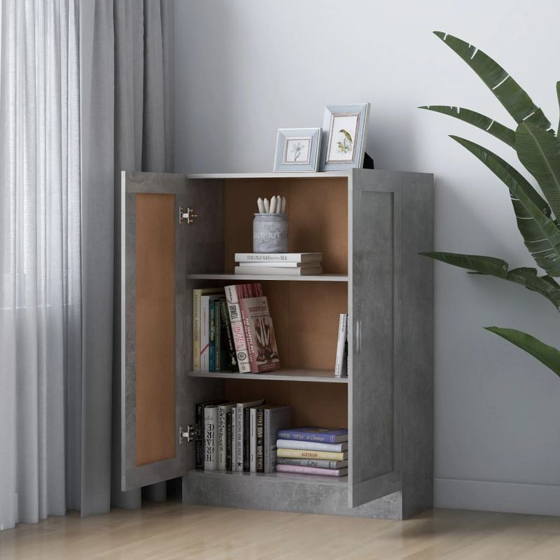 Casa si Gradina - Mobilier - Biblioteci si rafturi - Biblioteci - Biblioteca, gri beton, 82,5 x 30,5 x 115 cm, PAL - Infinity.ro