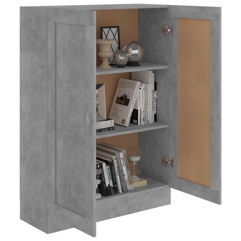 Casa si Gradina - Mobilier - Biblioteci si rafturi - Biblioteci - Biblioteca, gri beton, 82,5 x 30,5 x 115 cm, PAL - Infinity.ro