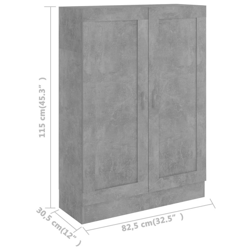Casa si Gradina - Mobilier - Biblioteci si rafturi - Biblioteci - Biblioteca, gri beton, 82,5 x 30,5 x 115 cm, PAL - Infinity.ro