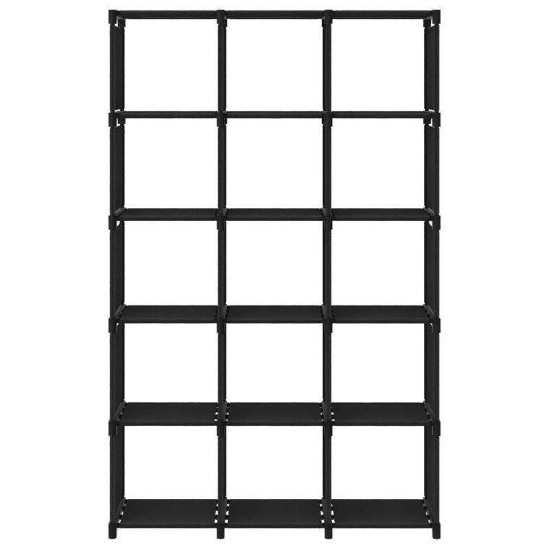 Casa si Gradina - Mobilier - Biblioteci si rafturi - Biblioteci - Raft expunere, 15 cuburi, negru, 103x30x175,5 cm, textil - Infinity.ro