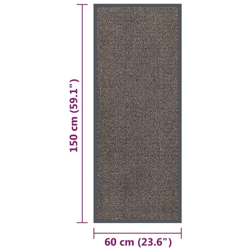 Casa si Gradina - Textile si covoare - Covoare - Covorase intrare - Covoras de intrare cu smocuri, maro inchis, 60x150 cm - Infinity.ro