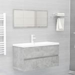 Casa si Gradina - Mobilier - Mobilier baie - Comode baie - Dulap cu chiuveta incorporata, gri beton, lemn prelucrat, model cu robinet și scurgere, mărime 90x38.5x45 cm - Infinity.ro