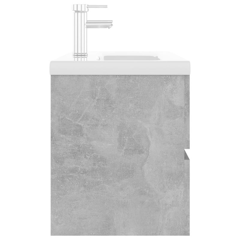 Casa si Gradina - Mobilier - Mobilier baie - Comode baie - Dulap cu chiuveta incorporata, gri beton, lemn prelucrat, model cu robinet și scurgere, mărime 90x38.5x45 cm - Infinity.ro
