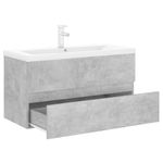 Casa si Gradina - Mobilier - Mobilier baie - Comode baie - Dulap cu chiuveta incorporata, gri beton, lemn prelucrat, model cu robinet și scurgere, mărime 90x38.5x45 cm - Infinity.ro