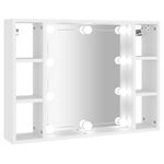 Casa si Gradina - Mobilier - Mobilier baie - Comode baie - Dulap cu oglinda si LED, alb, 76x15x55 cm - Infinity.ro