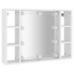 Casa si Gradina - Mobilier - Mobilier baie - Comode baie - Dulap cu oglinda si LED, alb, 76x15x55 cm - Infinity.ro