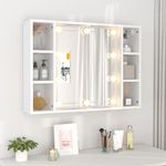 Casa si Gradina - Mobilier - Mobilier baie - Comode baie - Dulap cu oglinda si LED, alb, 76x15x55 cm - Infinity.ro