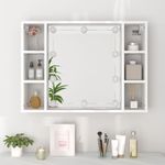 Casa si Gradina - Mobilier - Mobilier baie - Comode baie - Dulap cu oglinda si LED, alb, 76x15x55 cm - Infinity.ro