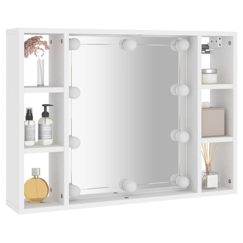 Casa si Gradina - Mobilier - Mobilier baie - Comode baie - Dulap cu oglinda si LED, alb, 76x15x55 cm - Infinity.ro