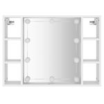Casa si Gradina - Mobilier - Mobilier baie - Comode baie - Dulap cu oglinda si LED, alb, 76x15x55 cm - Infinity.ro