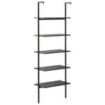 Casa si Gradina - Mobilier - Biblioteci si rafturi - Biblioteci - Raft inclinat, cu 5 niveluri, negru, 64x35x185 cm - Infinity.ro