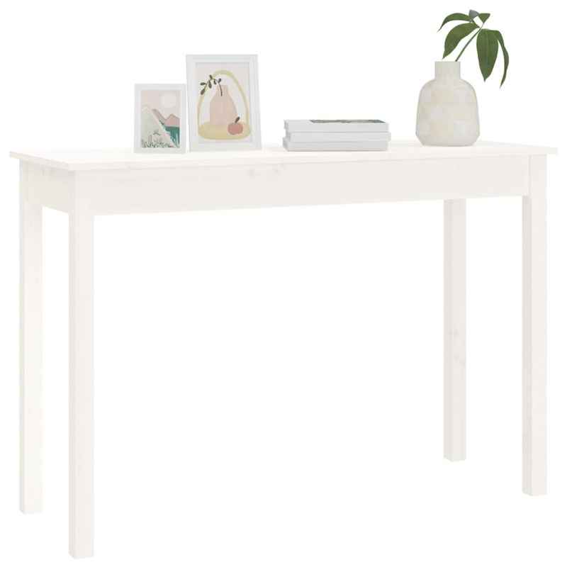 Casa si Gradina - Mobilier - Comode si corpuri - Console - Masa consola, alb, 110x40x75 cm, lemn masiv de pin - Infinity.ro
