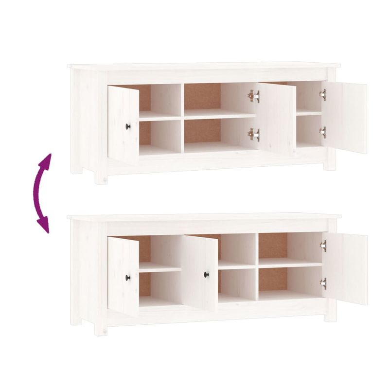 Casa si Gradina - Mobilier - Organizare si depozitare - Organizator incaltaminte - Dulap pentru pantofi, alb, 110x38x45,5 cm, lemn masiv pin - Infinity.ro