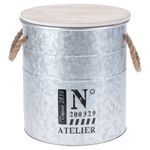 Casa si Gradina - Mobilier - Organizare si depozitare - Cutii depozitare - Set 3 mese butoi Atelier, Metal, Argintiu - Infinity.ro