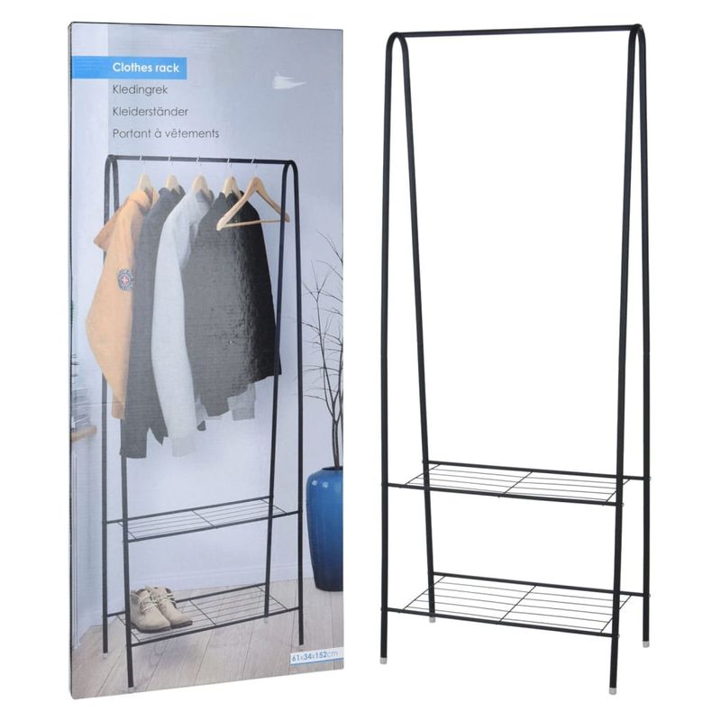 Casa si Gradina - Mobilier - Organizare si depozitare - Cuiere - Storage solutions Suport de imbracaminte, 2 rafturi, 61x34x152 cm - Infinity.ro