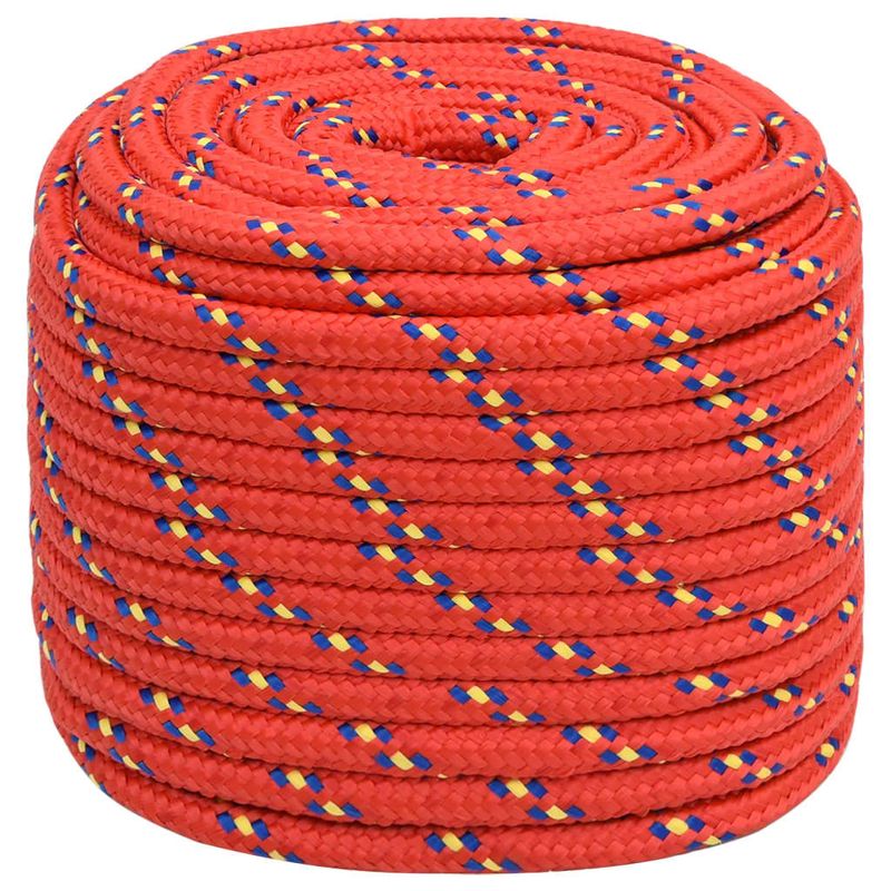 Casa si Gradina - Constructii - Feronerie si accesorii - Sfoara si lanturi - Franghie de barca, rosu, 18 mm, 25 m, polipropilena - Infinity.ro