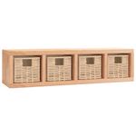 Casa si Gradina - Mobilier - Biblioteci si rafturi - Rafturi - Raft de perete cu cosuri, 62x18x16 cm, lemn masiv de nuc - Infinity.ro