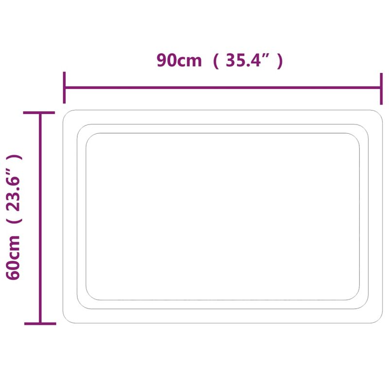 Casa si Gradina - Decoratiuni - Oglinzi - Oglinda de baie cu LED, 90x60 cm - Infinity.ro