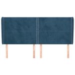 Casa si Gradina - Mobilier - Paturi si accesorii - Accesorii paturi - Tablie pat cu urechi albastru inchis 163x23x118/128 cm catifea - Infinity.ro
