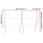 Casa si Gradina - Mobilier - Paturi si accesorii - Accesorii paturi - Tablie pat cu urechi albastru inchis 163x23x118/128 cm catifea - Infinity.ro