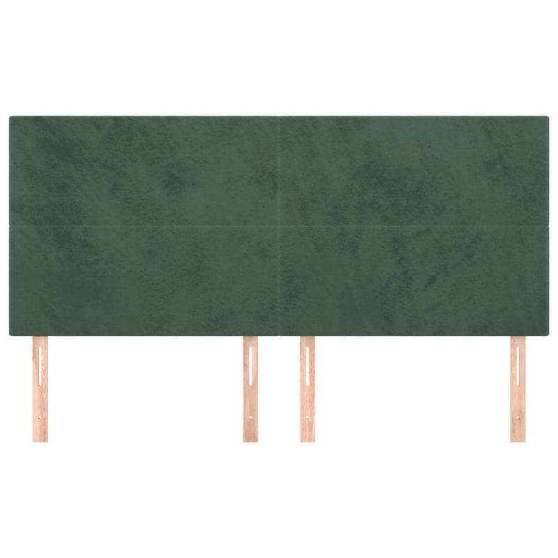 Casa si Gradina - Mobilier - Paturi si accesorii - Accesorii paturi - Tablii de pat, 4 buc, verde inchis, 80x5x78/88 cm, catifea - Infinity.ro