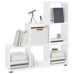 Casa si Gradina - Mobilier - Biblioteci si rafturi - Biblioteci - Biblioteca in trepte, alb extralucios, 107 cm, lemn compozit - Infinity.ro