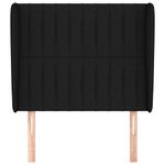 Casa si Gradina - Mobilier - Paturi si accesorii - Accesorii paturi - Tablie de pat cu aripioare, negru, 83x23x118/128 cm, textil - Infinity.ro