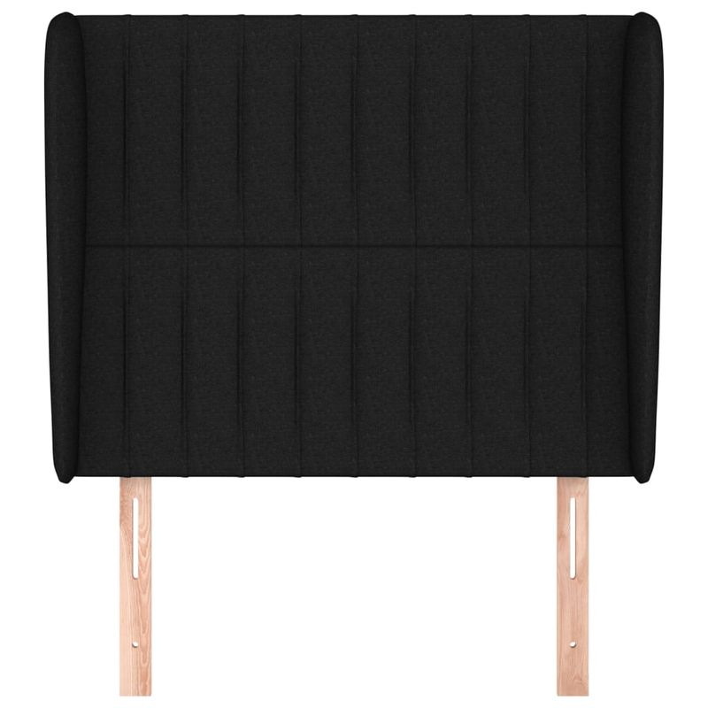 Casa si Gradina - Mobilier - Paturi si accesorii - Accesorii paturi - Tablie de pat cu aripioare, negru, 83x23x118/128 cm, textil - Infinity.ro