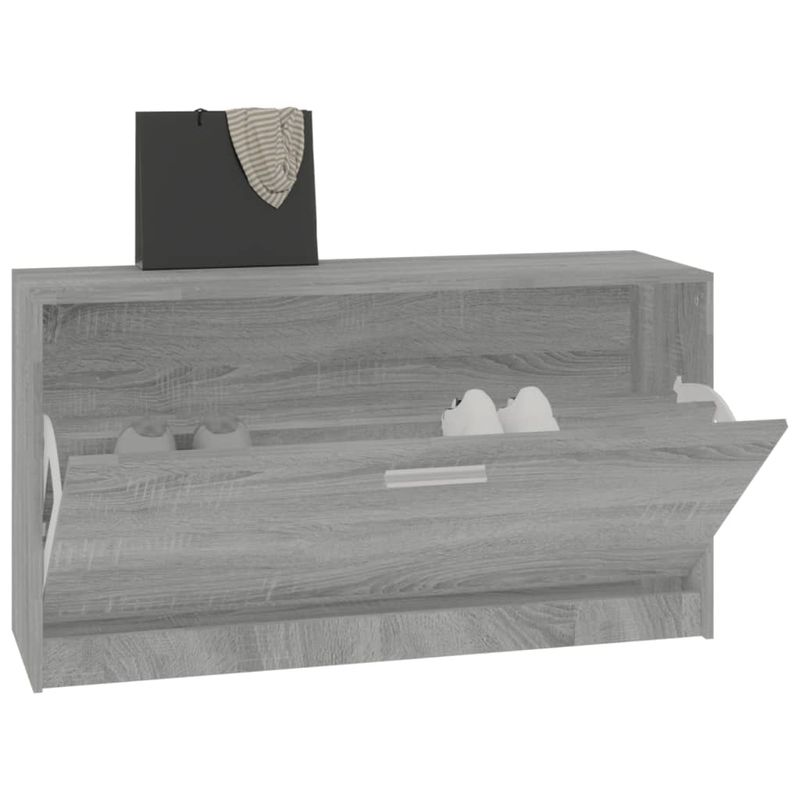 Casa si Gradina - Mobilier - Organizare si depozitare - Organizator incaltaminte - Banca pentru pantofi, gri sonoma, 80x24x45 cm, lemn prelucrat - Infinity.ro