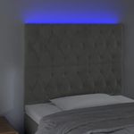 Casa si Gradina - Mobilier - Paturi si accesorii - Accesorii paturi - Tablie de pat cu LED, gri deschis, 100x7x118/128 cm, catifea - Infinity.ro
