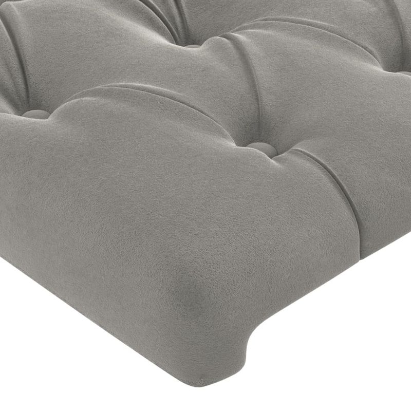 Casa si Gradina - Mobilier - Paturi si accesorii - Accesorii paturi - Tablie de pat cu LED, gri deschis, 100x7x118/128 cm, catifea - Infinity.ro