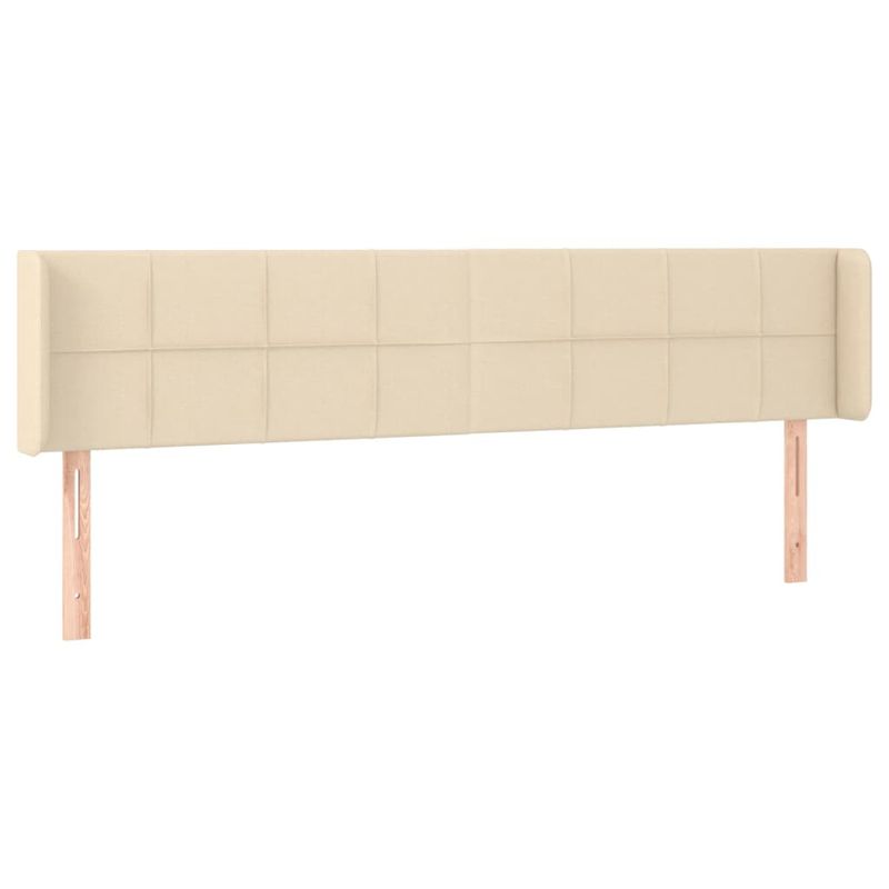 Casa si Gradina - Mobilier - Paturi si accesorii - Accesorii paturi - Tablie de pat cu LED, crem, 163x16x78/88 cm, textil - Infinity.ro