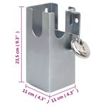 Casa si Gradina/Constructii/Usi interior, exterior si garaj/Accesorii usi - Dispozitiv blocare carlig remorca argintiu 11x11x23,5 cm otel - Infinity.ro