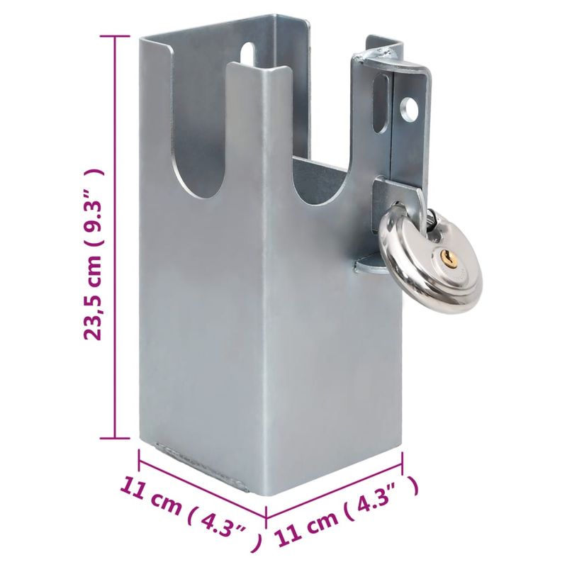 Casa si Gradina/Constructii/Usi interior, exterior si garaj/Accesorii usi - Dispozitiv blocare carlig remorca argintiu 11x11x23,5 cm otel - Infinity.ro